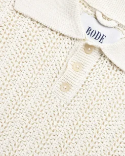 Pointelle Polo Langaermet Creme