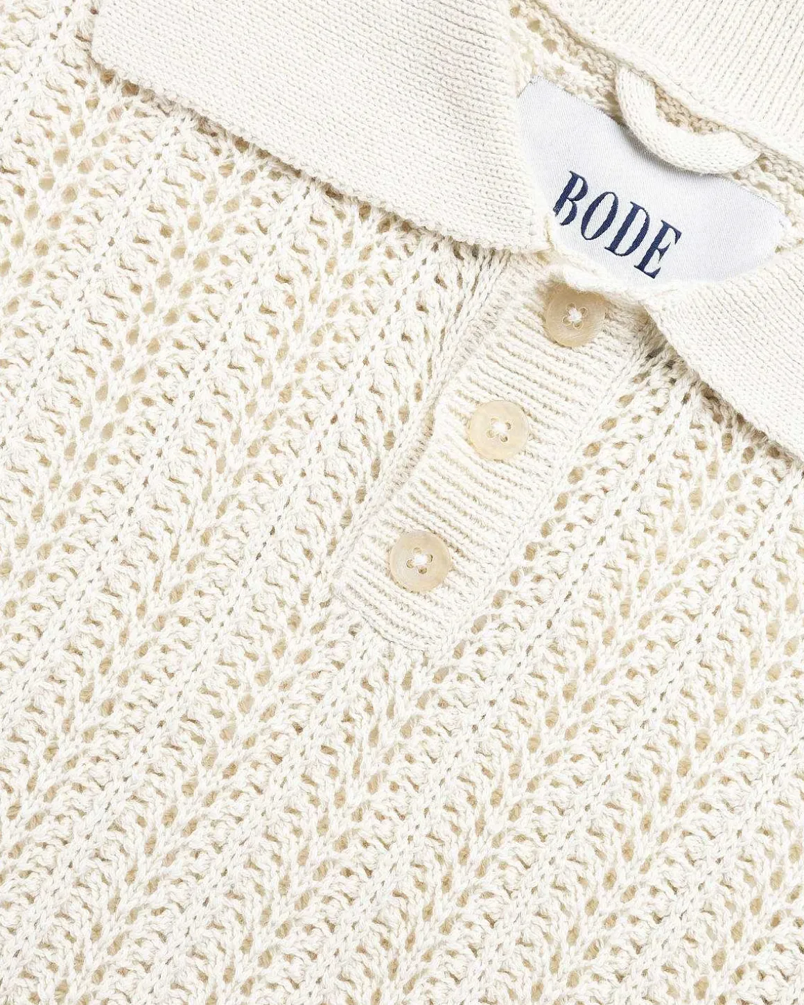 Pointelle Polo Langaermet Creme