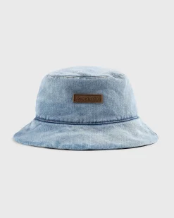 Polstret Denim Bucket Hat Bla