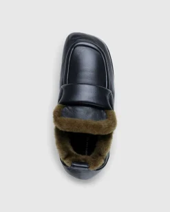 Polstret Imiteret Pels Loafers Sort