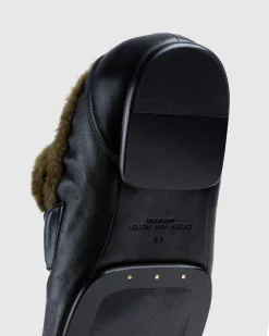 Polstret Imiteret Pels Loafers Sort