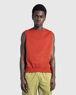 Poly Knit Sweater Vest Ruby Red