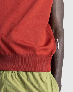 Poly Knit Sweater Vest Ruby Red