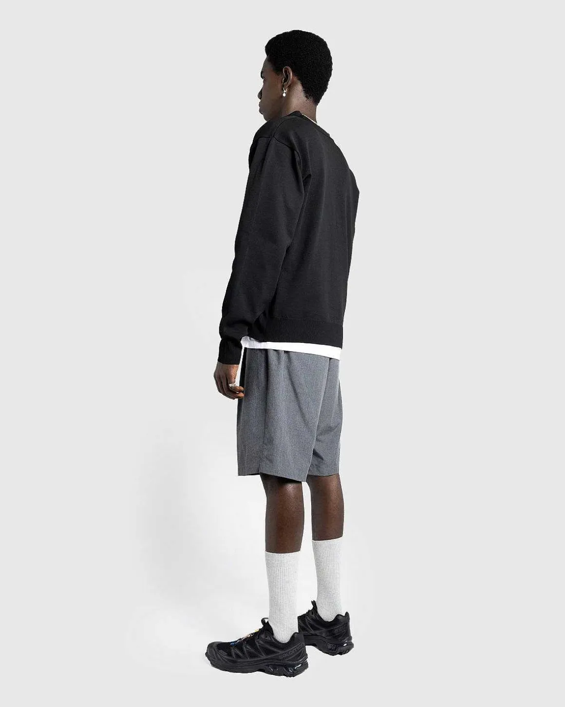 Poly Strik Cardigan Sort