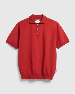 Poly Strik Polo Rubinrod