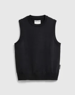 Poly Strik Sweater Vest Sort