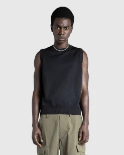 Poly Strik Sweater Vest Sort
