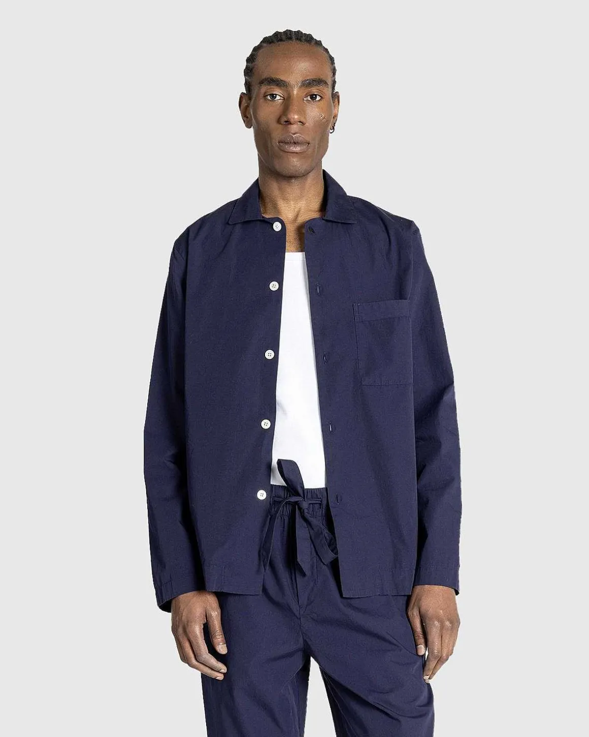 Poplin Pyjamasskjorte Aegte Marinebla