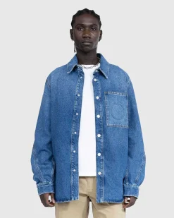 Praeget Denimskjorte Bla