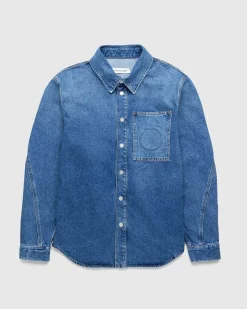 Praeget Denimskjorte Bla