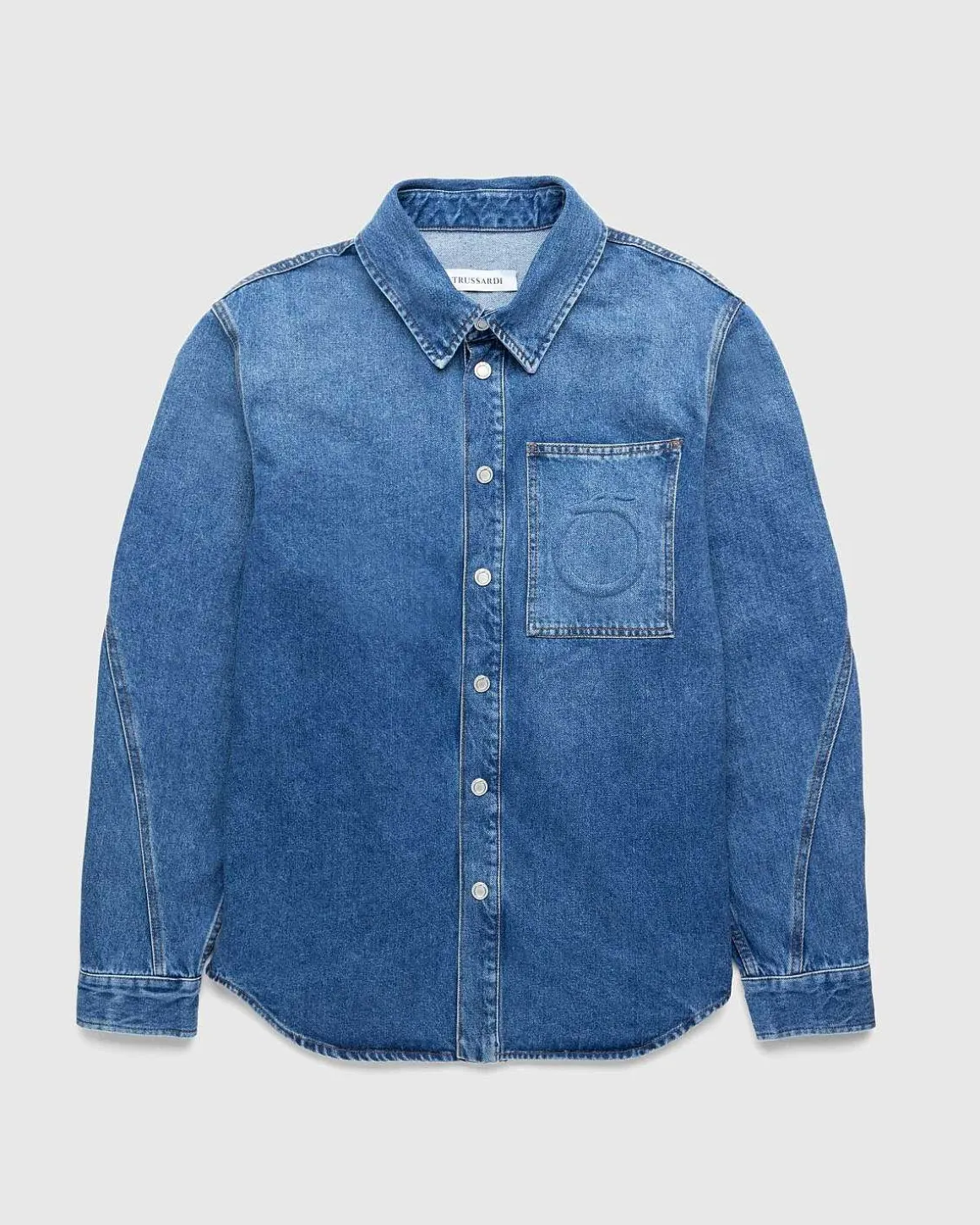 Praeget Denimskjorte Bla