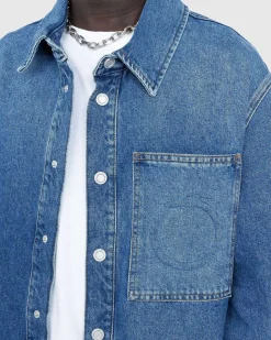 Praeget Denimskjorte Bla