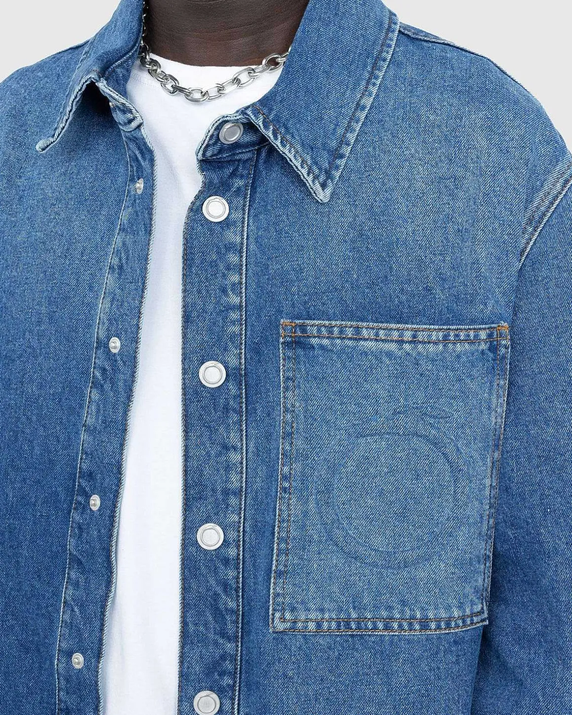Praeget Denimskjorte Bla