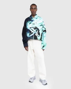 Printet Denimjakke Mint