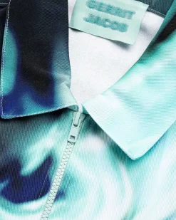 Printet Denimjakke Mint