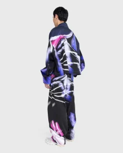 Printet Denimjakke Navy/Lilac