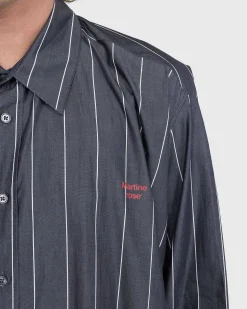Pulled Neck Shirt Gra/Hvid