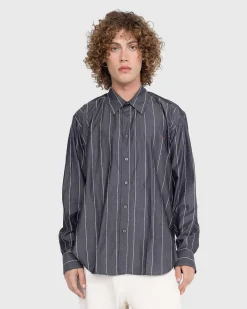 Pulled Neck Shirt Gra/Hvid