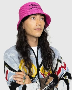 Raffia Bucket Hat Fuschia