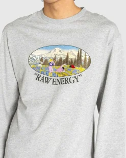 Raw Energy Langaermet Melange Gra