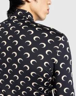 Regenereret All Over Moon Jersey High Neck Second Skin Inverse Tan