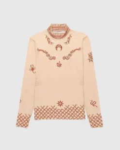 Regenereret Henna Print Second Skin Top Beige