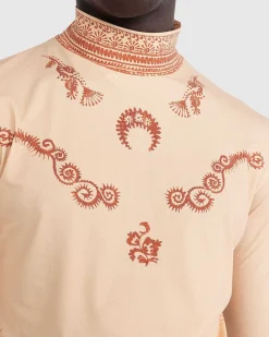 Regenereret Henna Print Second Skin Top Beige