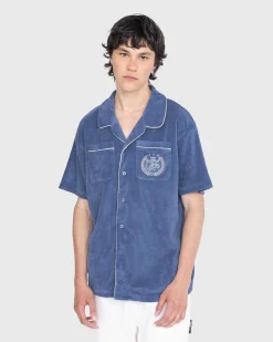 Rhuigi Kortaermet Button-Down Skjorte Inky Blue