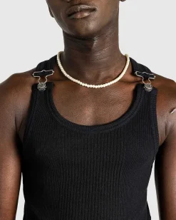 Ribbet Tank Top Med Overall Spaender Sort