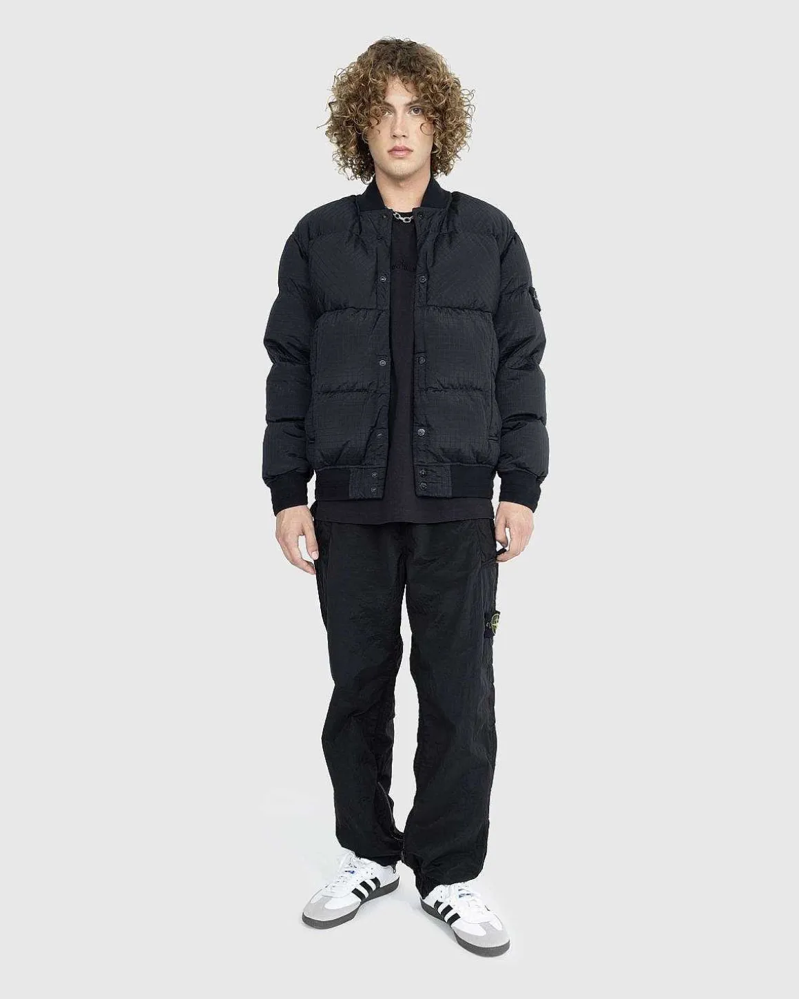 Ripstop Nylon Metal Dunjakke Sort