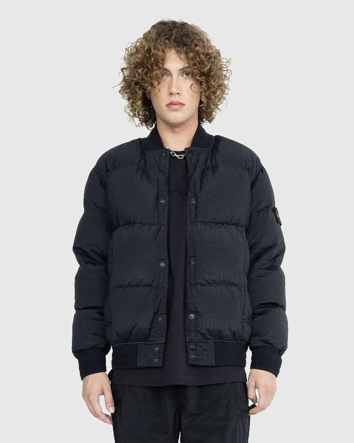 Ripstop Nylon Metal Dunjakke Sort