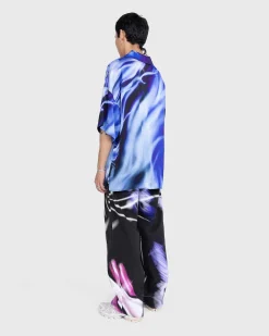 Satin Print Skjorte Lilla