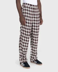 Shadow Plaid Side-Tie Bukser Brun
