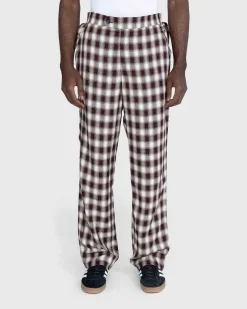 Shadow Plaid Side-Tie Bukser Brun