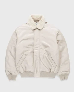 Shearling Collar Jakke Beige