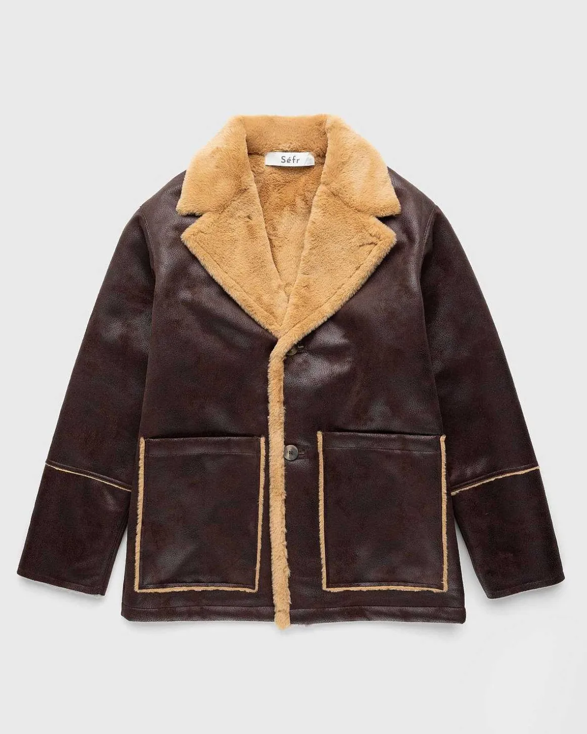 Sheridan Jakke Faux Shearling Brown