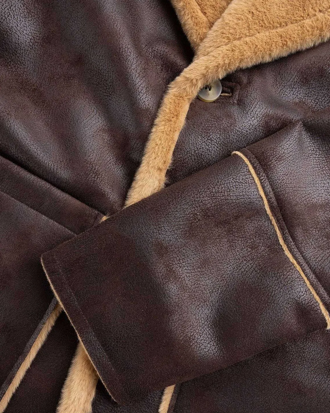 Sheridan Jakke Faux Shearling Brown
