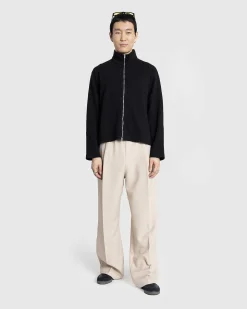 Shrunken Fullzip Polo Black Rib