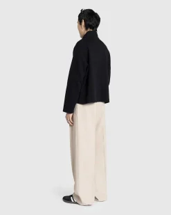 Shrunken Fullzip Polo Black Rib