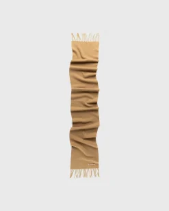 Skinny Uldtorklaede Mork Camel