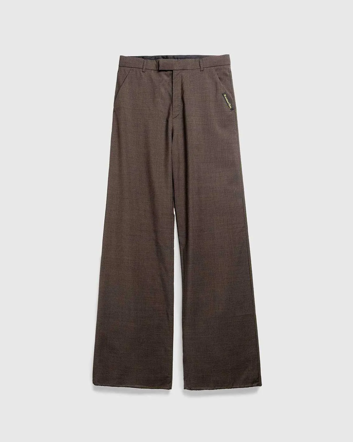 Skraeddersyet Forlaenget Bukser Med Brede Ben Brun Houndstooth