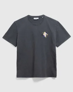 Sommer Fugtig T-Shirt Vasket Sort