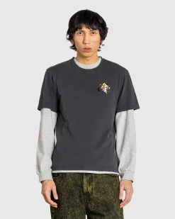 Sommer Fugtig T-Shirt Vasket Sort