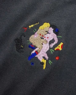 Sommer Fugtig T-Shirt Vasket Sort