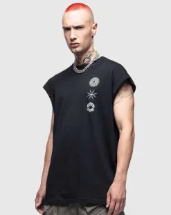 S25-Pr-C Pima Bomuld Aermelos T-Shirt Sort