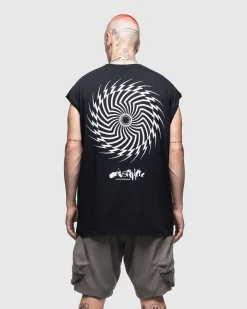 S25-Pr-C Pima Bomuld Aermelos T-Shirt Sort
