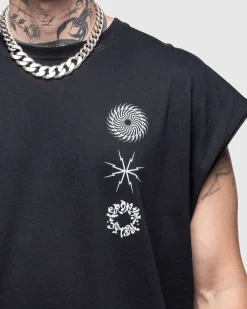 S25-Pr-C Pima Bomuld Aermelos T-Shirt Sort