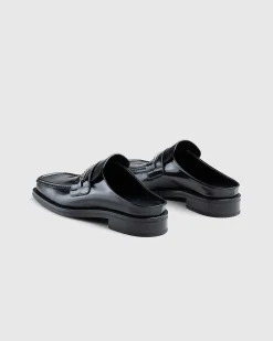 Square Toe Mule Black High Shine