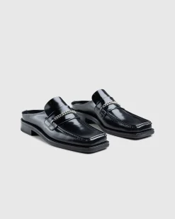 Square Toe Mule High Shine Black
