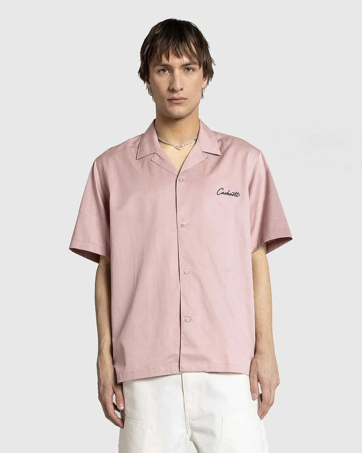 S/S Delray Skjorte Glassy Pink/Sort
